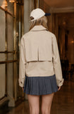 Notch Collar Cropped Trench Jacket