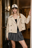 Notch Collar Cropped Trench Jacket