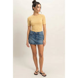 Ribbed Short Sleeve Top
