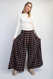 Low Waisted Plaid Wide Leg Pants