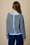 Striped Button Detail Sweater