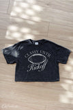 "Classy Until Kickoff" Mineral Cropped Top