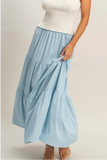 Elastic Waist Tiered Skirt