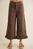 Polka Dot Ruffled Hem Cropped Jeans
