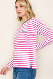 Blanket Stitched Stripe Top