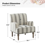 Striped Farmhouse Armchair