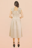 Ruffle Shoulder Midi Dress