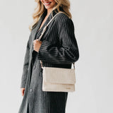 Woven Flap Crossbody Purse