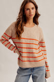 Striped Cable Knit Sweater