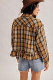 Ruffle Hem Checkered Top
