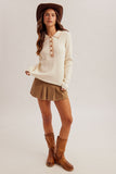Embroidered Collar Polo Sweater