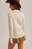 Embroidered Collar Polo Sweater