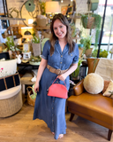 Chambray Belted Shirt Dress