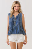 Pleated Sleeveless Top