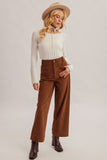 Stretchy Corduroy Cropped Pants