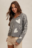 Heart V-Neck Sweater