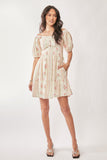Floral Balloon Sleeve Mini Dress