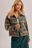 Fluffy Collar Button Down Jacket