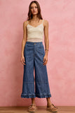 Ruffle Hem Wide Leg Jeans