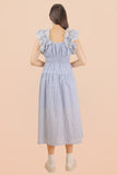 Ruffle Shoulder Midi Dress