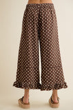 Polka Dot Ruffled Hem Cropped Jeans