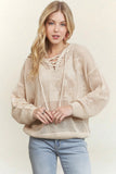 Open Knit Hooded Sweater