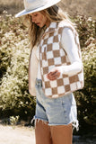 Checkered Sherpa Vest