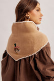 Duck Embroidery Triangle Scarf
