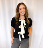 Front Bow Knit Blouse