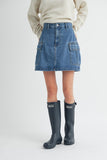 Cargo Mini Denim Skirt