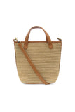 Natural Straw Mini Bucket Crossbody Bag