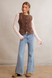 Washed Corduroy Scallop Edge Vest