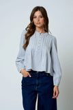 Gingham Pintuck Blouse
