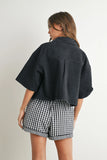 Button Front Cropped Jacket