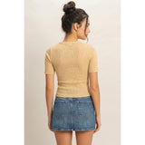 Ribbed Short Sleeve Top