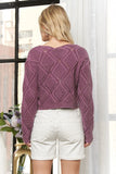 V Neck Cropped Knit Sweater