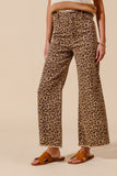 Mid Rise Leopard Denim Pants