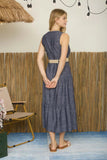 Button Down Belted Midi Dress
