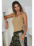 Camo Washed Denim Cropped Pants