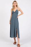 Front Twist Cami Midi Dress