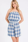 Checkered Strapless Romper