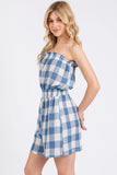 Checkered Strapless Romper