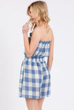 Checkered Strapless Romper