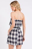 Checkered Strapless Romper