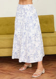 Toile Pleated Midi Skirt