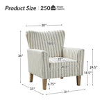 Striped Wingback Chair