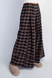 Low Waisted Plaid Wide Leg Pants