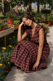 Smocked Plaid Midi Dress
