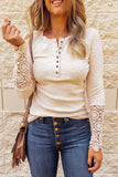 Lace Sleeve Henley Top
