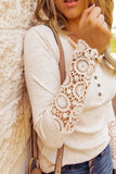 Lace Sleeve Henley Top